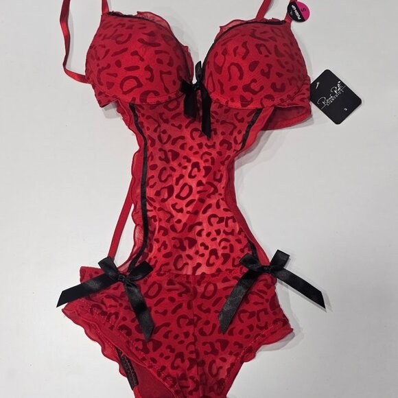 Rene Rofe Wild & Sexy Bodysuit Lingerie Leopard Print - Picture 6 of 6